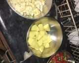 A picture of step 1 of Qeema with mix veg.