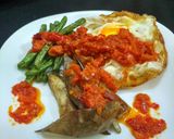 Foto langkah ke 3 dari resep Kacang panjang,terung telur ceplok balado.