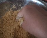 A picture of step 4 of Mohan Thaal (gram flour fudge).