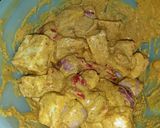 A picture of step 2 of Kasundi Paneer Tikka Masala in microwave.