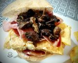 Foto del paso 5 de la receta: Panecillo de francesa con jamón y setas