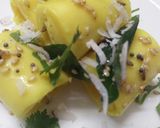 A picture of step 11 of Khandvi.