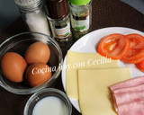 Foto del paso 1 de la receta: Omelette con jamón, queso, tomate y orégano