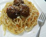 A picture of step 7 of Spaghetti with Vegan Lentil Meat Balls.