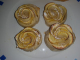 Flores de manzana con hojaldre.