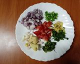 A picture of step 2 of Palak paneer 🥬🍅🧅(Indian spinach & fried cottage cheese).