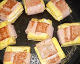 รูปขั้นตอนการทำที่ 2 ของ ขนมปังแฮมชีส อาหารเช้า