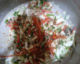 A picture of step 4 of Chicken jalfrezi with vegetable fried rice.