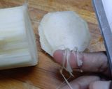 A picture of step 1 of Banana stem fry.