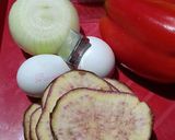 Foto del paso 1 de la receta: Corazón de Cerdo a la Criolla con huevos y batata frita