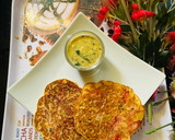A picture of step 4 of Sattu Chilla with veggie.