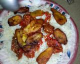 A picture of step 5 of White rice,fish sauce and fried plantain.