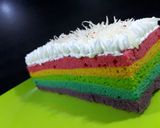Foto langkah ke 9 dari resep Rainbow Cake Kukus Lembut 2 Telur No Mixer.