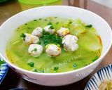 Hình bước làm 3 của món Canh bí đao nấu chả cá thu viên