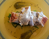 Foto del paso 8 de la receta: Canelón de bacalao desalado, con verduras y bechamel de mejillón