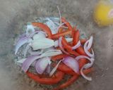 A picture of step 1 of Rainbow Salad in my style.