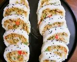A picture of step 24 of Veg Sushi with leftover rice.