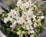 A picture of step 13 of Composed Salad with Black Tomatoes, Cucumber, Red Onion, Feta, and Parsley.