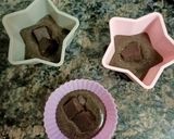 A picture of step 6 of Choco lava topped with Ganache.