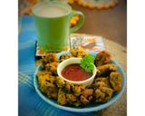 A picture of step 7 of MANGODE- Moong Dal Pakoras: Tea Time Snacks.
