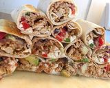 A picture of step 4 of Shredded Chicken Burritos.