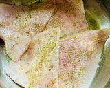 A picture of step 1 of Stingray wings with mussel sauce.