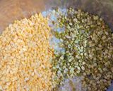 A picture of step 1 of Kathiyawadi Vaghareli Khichdi and Kadhi.