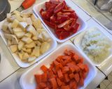 A picture of step 2 of Chicken Caldereta.