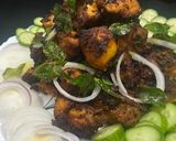 A picture of step 4 of Kerala style chicken fry.