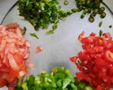 A picture of step 1 of Masala Breakfast Omelette with sauted vegetable.