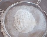 A picture of step 1 of Valentine's special Vanilla Chocolate Heart Cake / Zebra cake / Eggless cake.