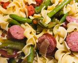 One Pot Smoked Beef Sausage with Green Beans and Noodles recipe step 7 photo