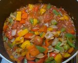 A picture of step 4 of Shrimp and bell peppers penne.