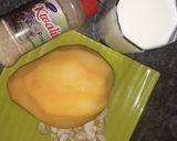 A picture of step 1 of Mango shake.