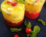 A picture of step 5 of Fruit custard with jelly dessert.