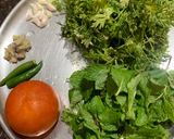 A picture of step 1 of Dhaniya Pudina Rice (Coriander Mint Rice).