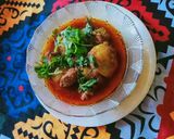 A picture of step 9 of Shaljum gosht.
