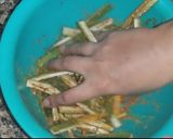 A picture of step 2 of Kurkuri bhindi in microwave.