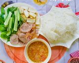 Hình bước làm 4 của món Bún mắm nêm bắp bò,đậu hủ,rau sống,dưa leo