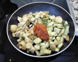 A picture of step 2 of Eggplant Boats with Pisto.