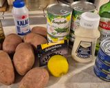 Zöldbabos krumplis tonhalsaláta (Sālād‑e Kimyā) recept fázis 1 fotója