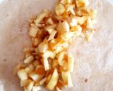 A picture of step 3 of My Apple&Sauce wrap an also Egg&Sweetcorn Sandwich childs picnic.