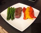A picture of step 6 of Sirloin Steak, Sweet Peppers & Asparagus Tips.