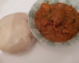 Pounded yam da miyar gyada (peanut soup)matakin girki1 hoto