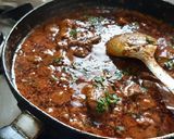 A picture of step 8 of Chettinad masala mutton curry.
