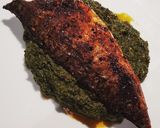 A picture of step 10 of Fried Mackerel and Saag.