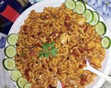 A picture of step 9 of Chatpata macaroni.