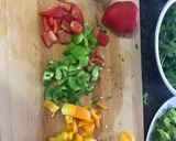 A picture of step 3 of Veggie Loaded pizza with homemade dough.