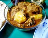 A picture of step 7 of Aalu gosht gravy.