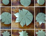 A picture of step 3 of Flower shape mathri with wheat flour.